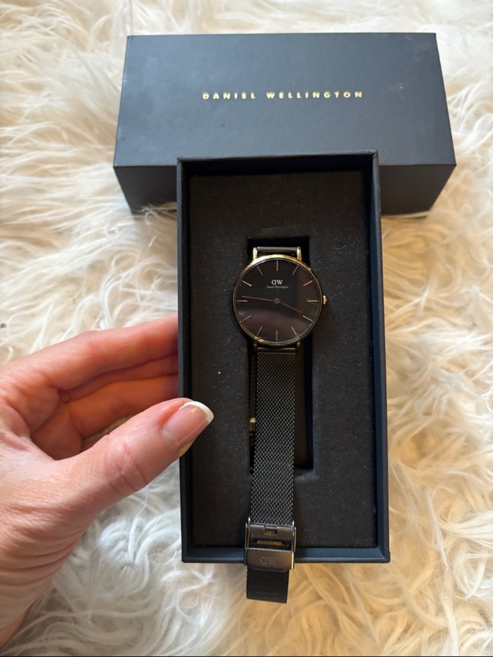 Daniel Wellington Black and Gold Minimalist Steel Watch